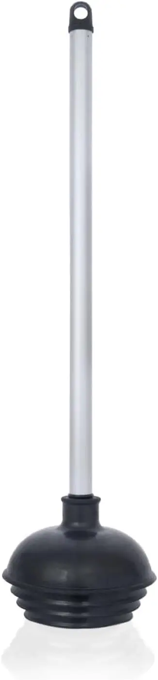 

Heavy-Duty Toilet Plunger with Aluminum Handle, Patented All-Angle Design for Tough Clogs, Bathroom Necessity