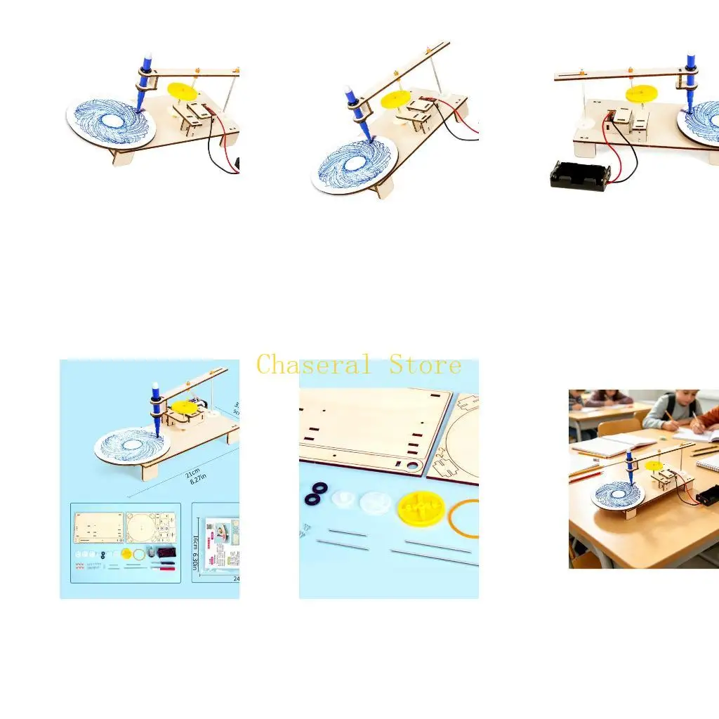 E7CE Easy To Assemble Wooden Technical Drawing Tool For Kids Explore Basic Physics And Math Concepts