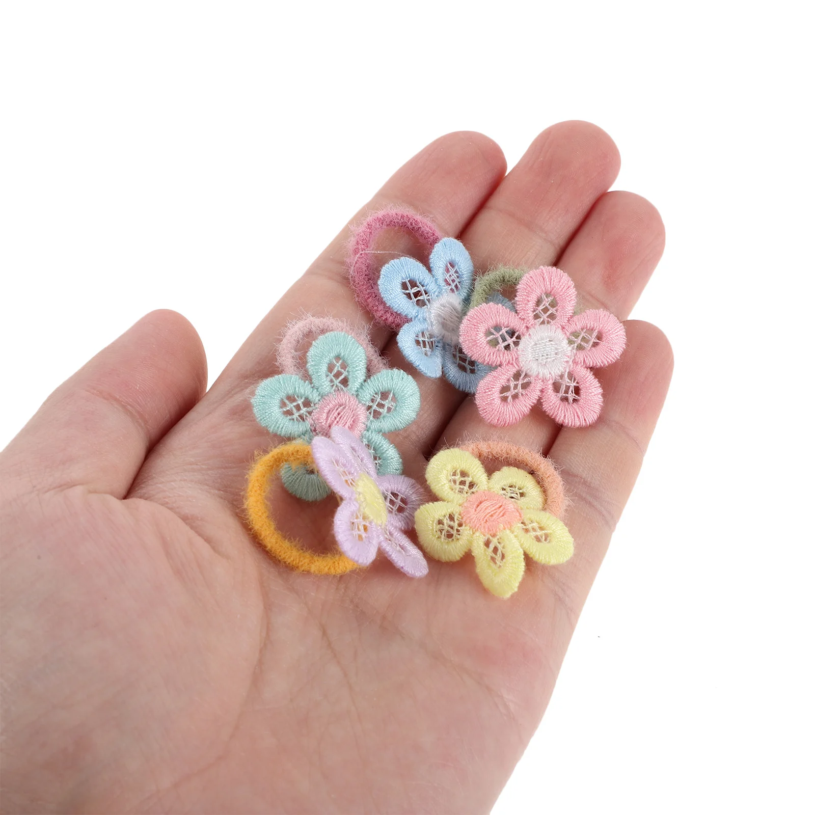 

30pcs Baby Ties Flower Elastic Bands No Damage Soft Holders For Girls Fine Thick Hair Mini Hair Elastics Kids Ponytail