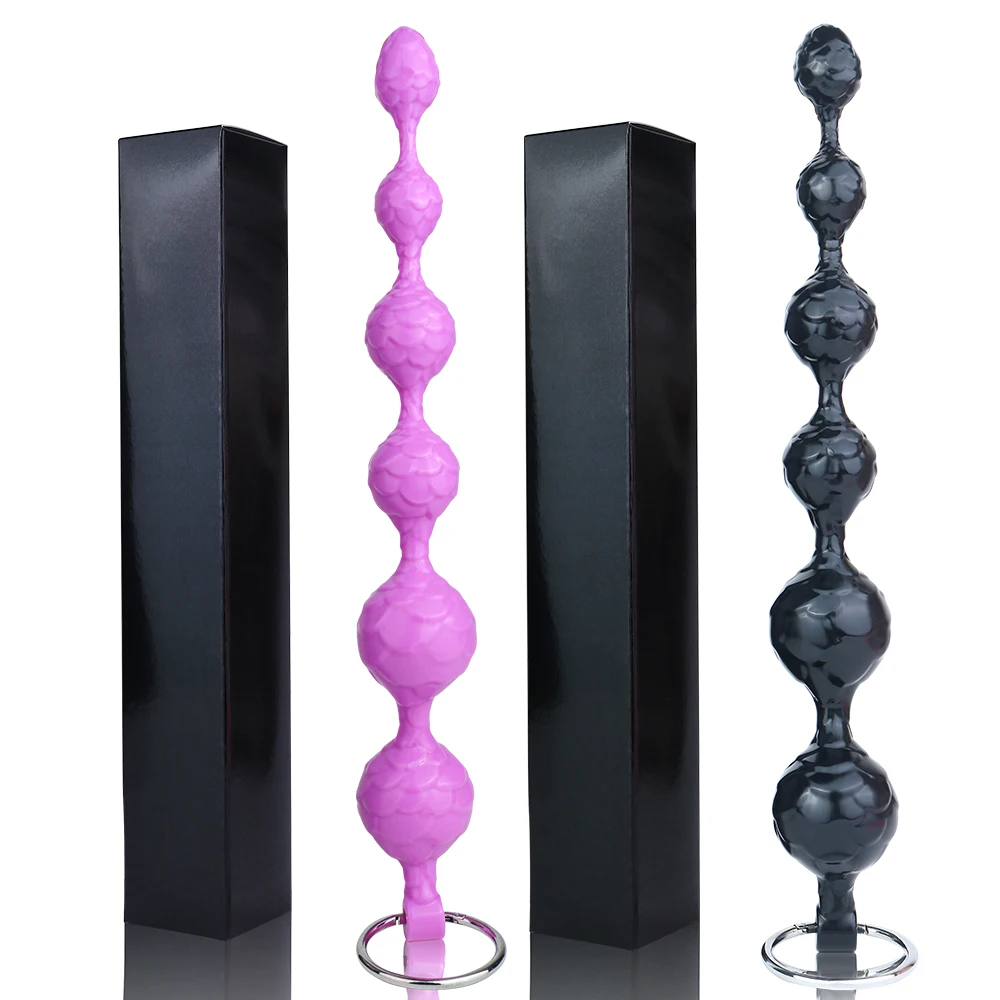 NNSX Long Anal Beads Butt Plug Soft Liquid Silicone Prostate Massager Large Egg Anal Plug BDSM Adult Toy for Gay Couples