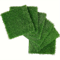 Artificial Lawn 36pcs Interlocking Artificial Grass Tiles for Patio Balcony Backyard Artificial Turf Floor 12x12 Inches Green