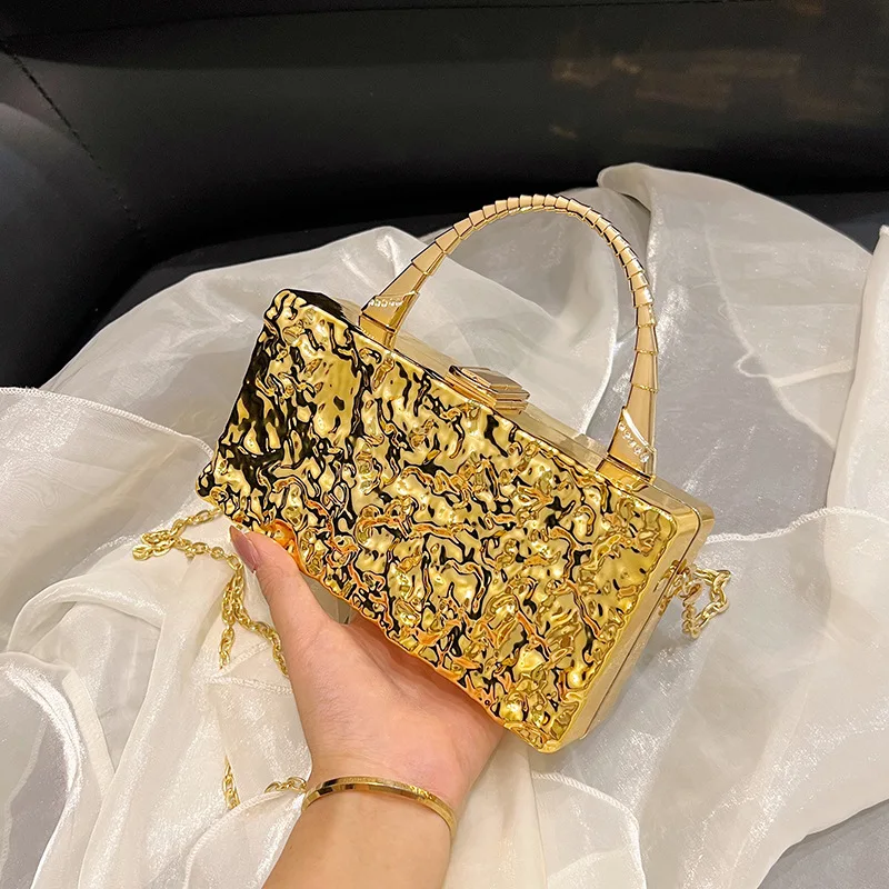 

Luxury Gold Silver Women Party Evening Bag For Women Chain Clutch Handbag Purse Acrylic Transparent Crossbody Shoulder Bag Mini