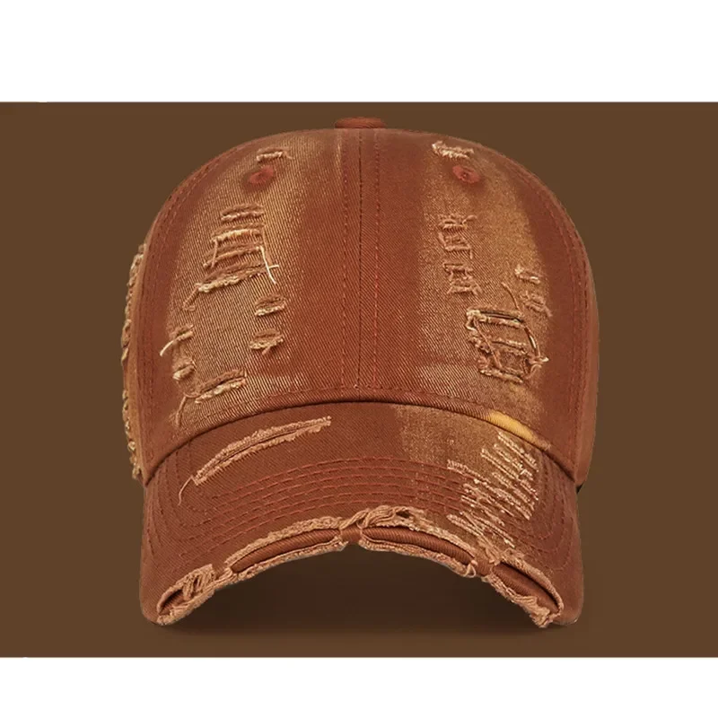 Waschbare Baumwolle Vintage Baseball Caps für Männer Persönlichkeit gebrochenes Loch Retro Hip Hop Party Hüte Golf Cap Damen Hut Snapback Cap