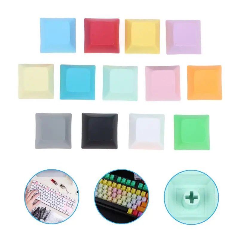 10Pcs DSA 1U PBT Keycap Thick Durable Multiple Color For MX Mechanical Keyboard Switches