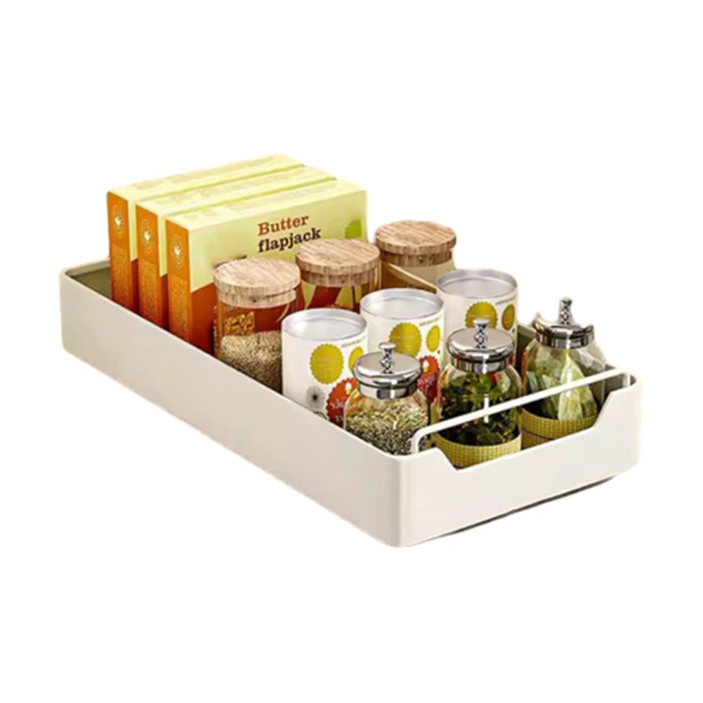 1pc Installation-Free Kitchen Pull-Out Spice Rack Household Storage Rack Storage Box Home Storage Organization Accessories