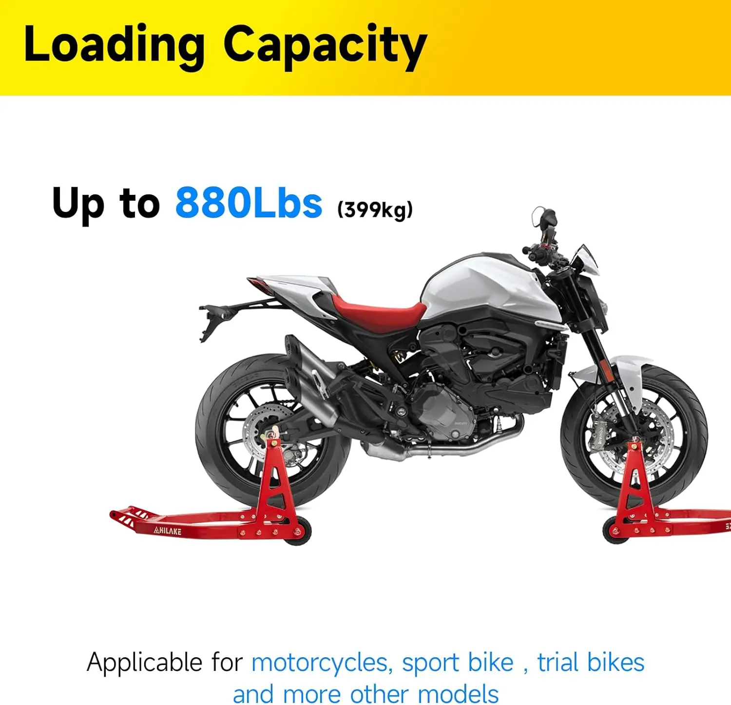 Aluminum Motorcycle Stands Front and Rear 880lbs Heavy Duty Wheel Lift Combo Swingarm Spool Peddock Stand for Yamaha Honda Kawas