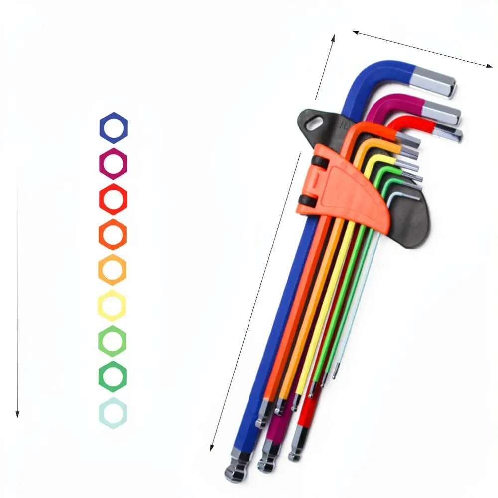 Heavy Duty Ball End Hex Wrench Set Colored Allen Key Kit Professional Hand Tools For Bicycle Mechanic Maintenance