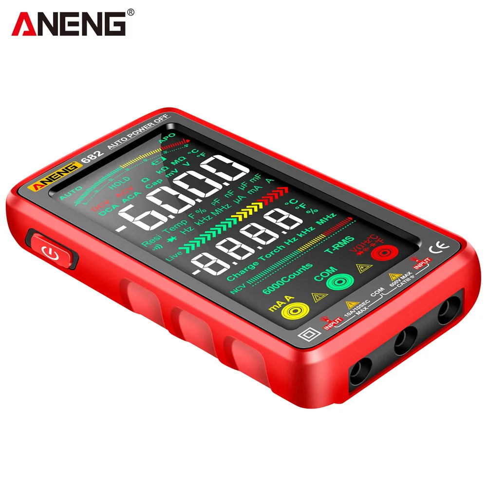 Imagem -06 - Aneng-multímetro Recarregável Anti-burn Inteligente Testador Elétrico sem Contato Screen Display Alcance Automático Ferramenta Multímetro 681 682 683