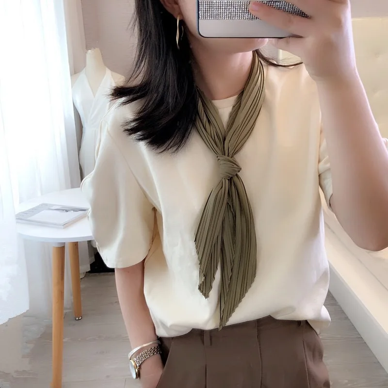 70Cm satin silk scarf pleated small square scarf new small silk scarf women