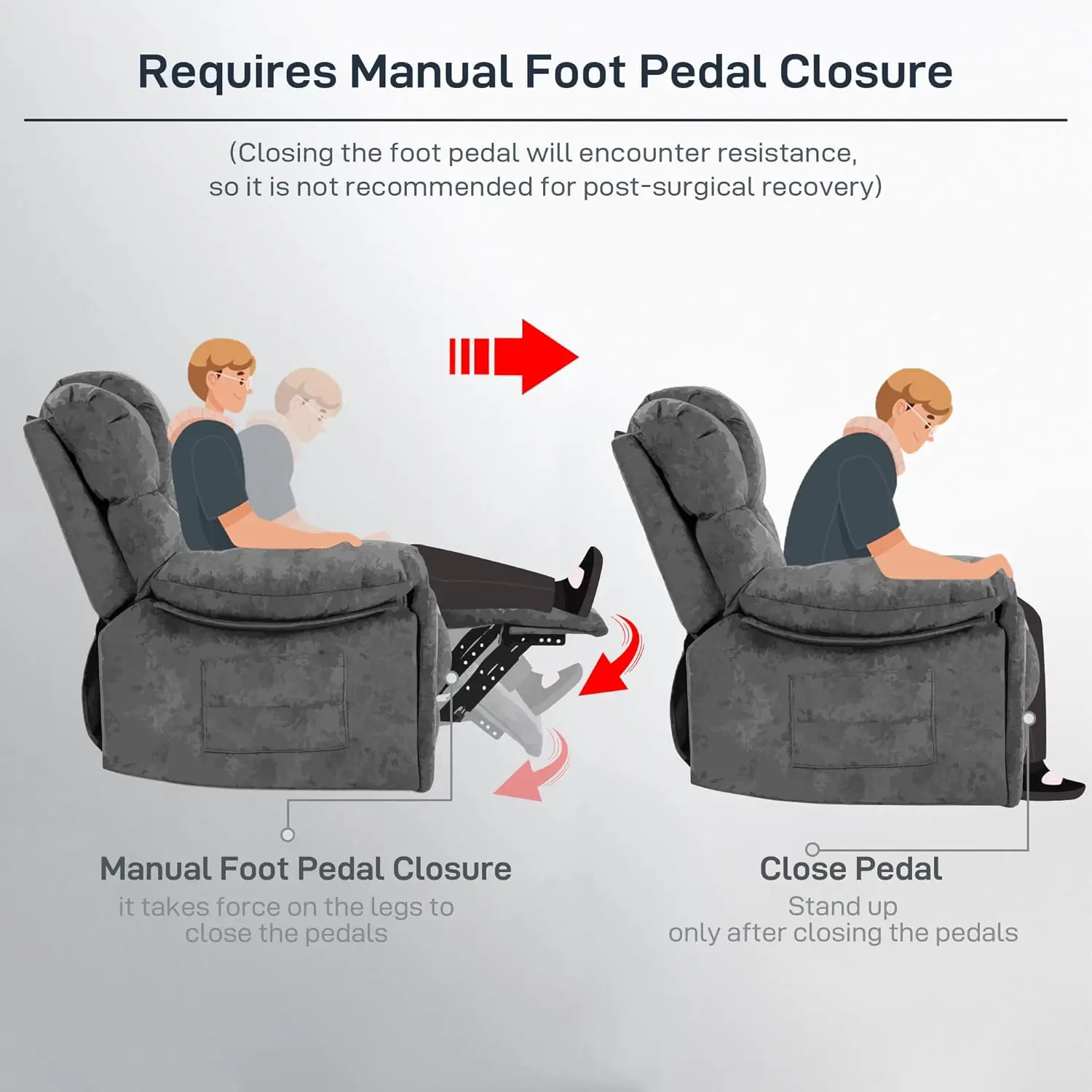 Recliner Chair Massage Heated Modern Ergonomic Lounge Single Sofa Seat Living Room Gravity Recliners Elastic Foam Fillingt image 6