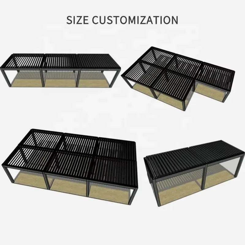 Modern Aluminum Louvered Pergola Pavilion for 3x3 3x4 4x3 4x4 4x5 4x6 6x3 6x4 6x5m Outdoor Garden Gazebo Pergole Pergula view 4