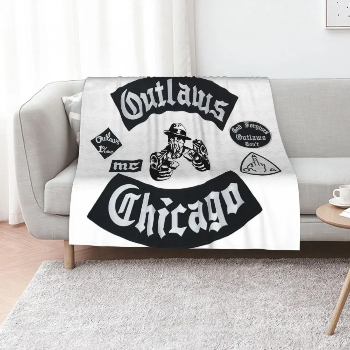 CHICAGO OUTLAWS MOTORCYCLE CLUB Throw Blanket Softest Weighted For Baby Kid'S Beautifuls Picnic Blankets