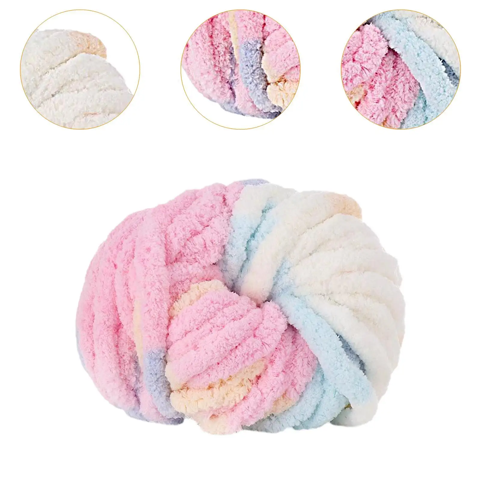 Chunky Wool Yarn Crocheting Tubular Yarn Hand Knitting Handcrafts Hand Knit Yarn for Knitted Sweater Bed Fence Macrame Tapestry