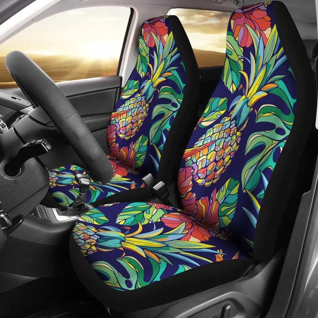 Colorful Pineapple Seat Cover Car Seat Covers Set 2 Pc, Car Accessories Car Mats