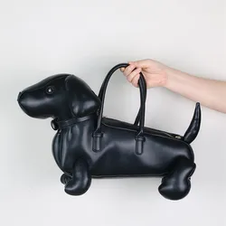 2025 new fashion creative cute dachshund dog handbag Lightweight large capacity soft leather shoulder crossbody bag