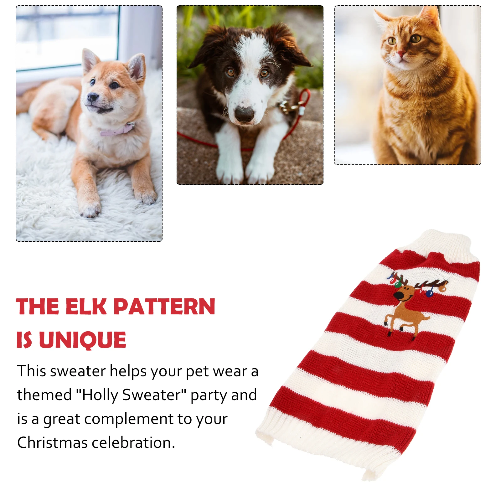 

Dog Sweater Costume Pet Winter Clothes Holiday Sweaters for Reindeer Outfit Christmas Costumes