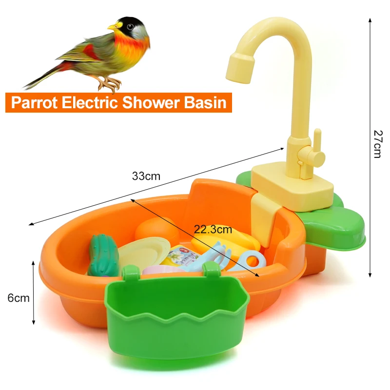 1Pcs Bird Parrot Bath Tub Perch Shower Bowl Parrot Bath Basin Parrot Shower Bowl Birds Accessories Parrot Toy Bird Bathtub 1set