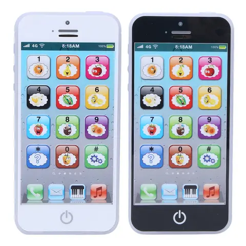Máquina de aprendizaje de inglés para bebé, teléfono móvil ligero con música, desarrollo infantil temprano