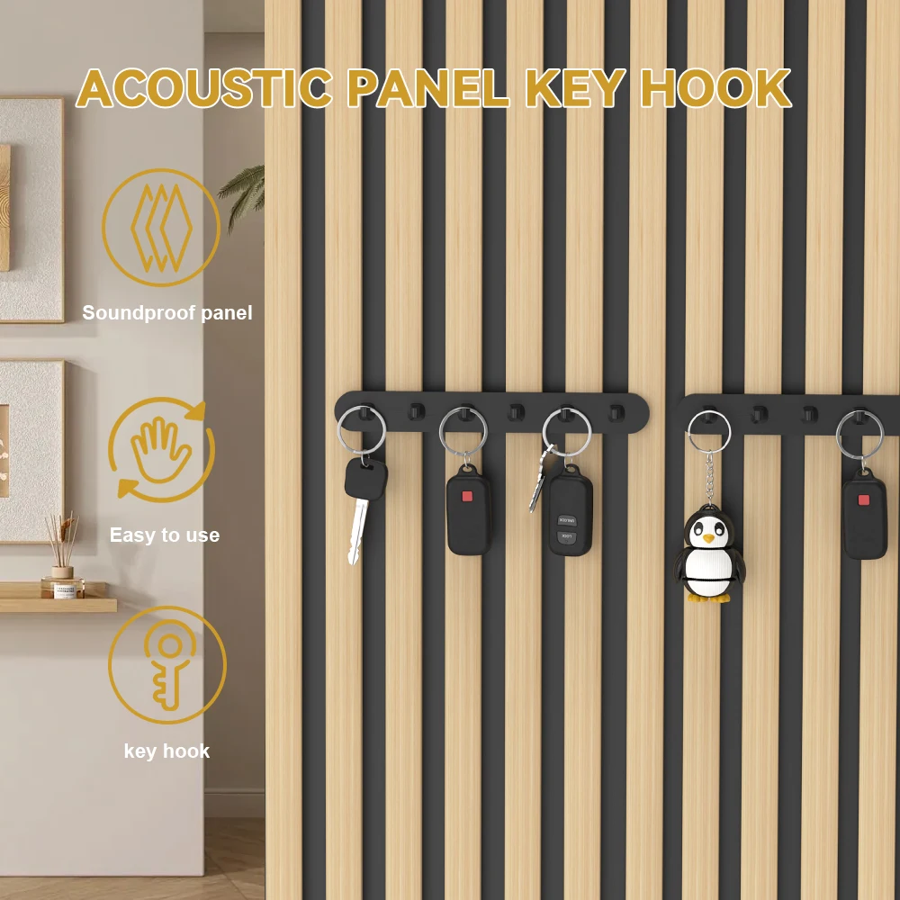 1 simple acoustic panel key hooks, available in black and white, compatible with various acoustic panels