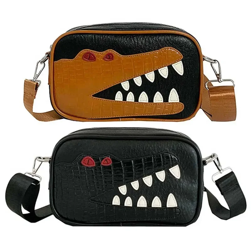 Unisex Zipper Shoulder Bags Novelty Pouch Wide Strap Multipurpose Animal Pattern Versatile Bag Man Women Daily