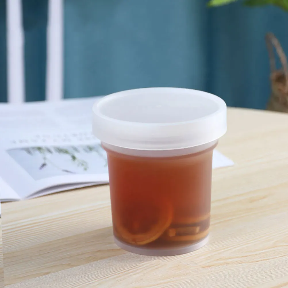 

5pcs 500ml White PET Yogurt Containers Reusable Clear Bucket with Lid for Home Hotel Restaurant Storage Food Bucket