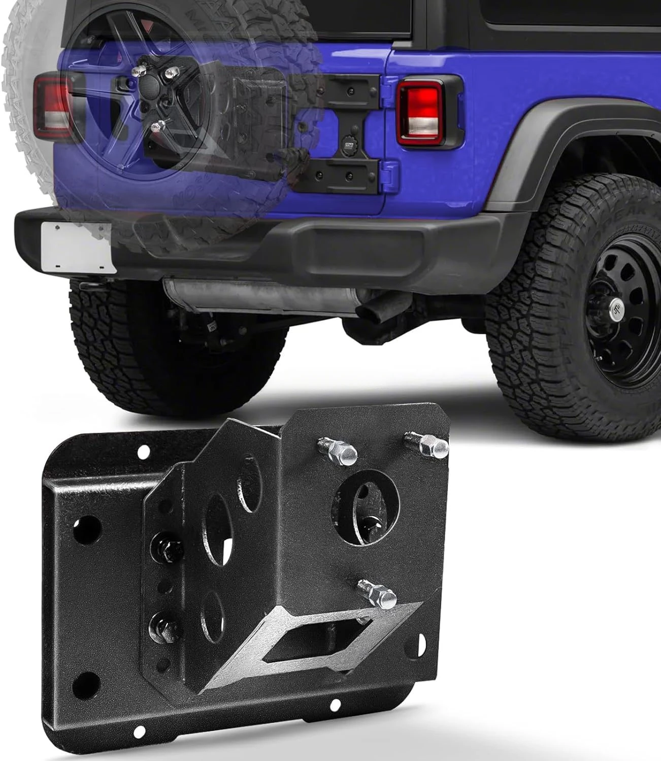 Adjustable Spare Tire Carrier Fit 2007-2018 Jeep Wrangler JK JKU Heavy Duty Spare Tire Holder up to 40 inches Spare Wheelcustom