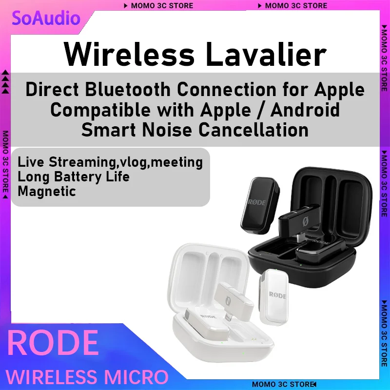 RODE Wireless Lavalier Microphone Kit With Camera Type-C Receivers For DSLR Mirrorless iPhone Android Live Streaming Vlogging