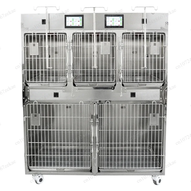 Veterinary Stainless Steel ICU Cage Pet Display Cage Animal Hospital Recovery Kennel for Dog Cat Vet Clinic
