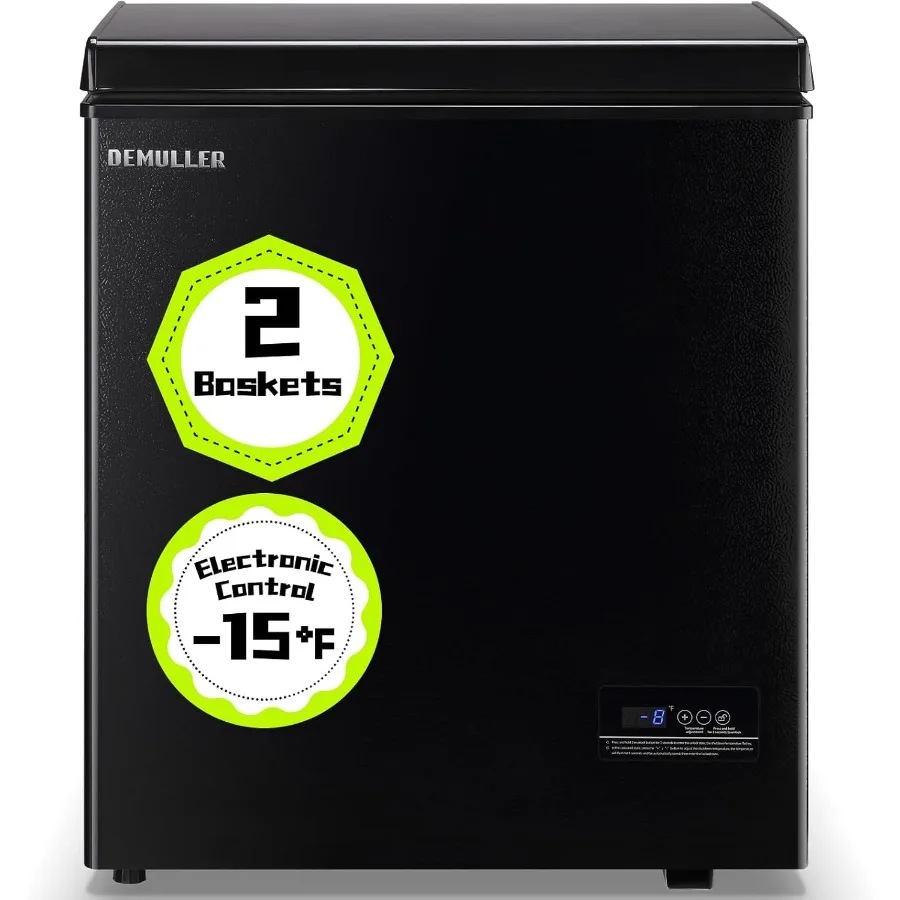 

Маленькая мини-морозильная камера с 2 подвесными корзинами, электронным управлением до 1 морозильной камеры с открытой дверью сверху, энергосберегающей, тихое управление