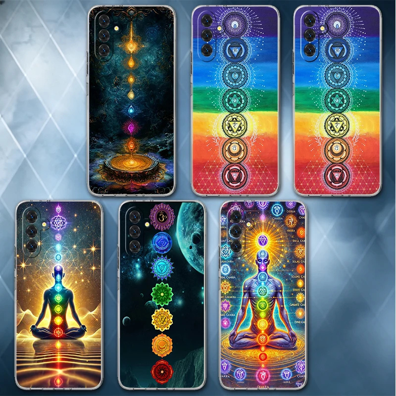 Yoga Chakra Spiritual Energy Universe Soft Phone Case For Samsung A57 A17 A56 A16 A55 A15 A54 A14 A53 A13 A52 A12 A37 A36 A35 A3