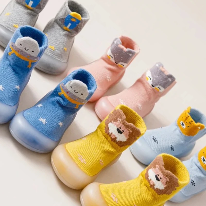 

Милые носки средней длины с героями мультфильмов для младенцев и детей, домашние мягкие носки, дышащие носки для малышей