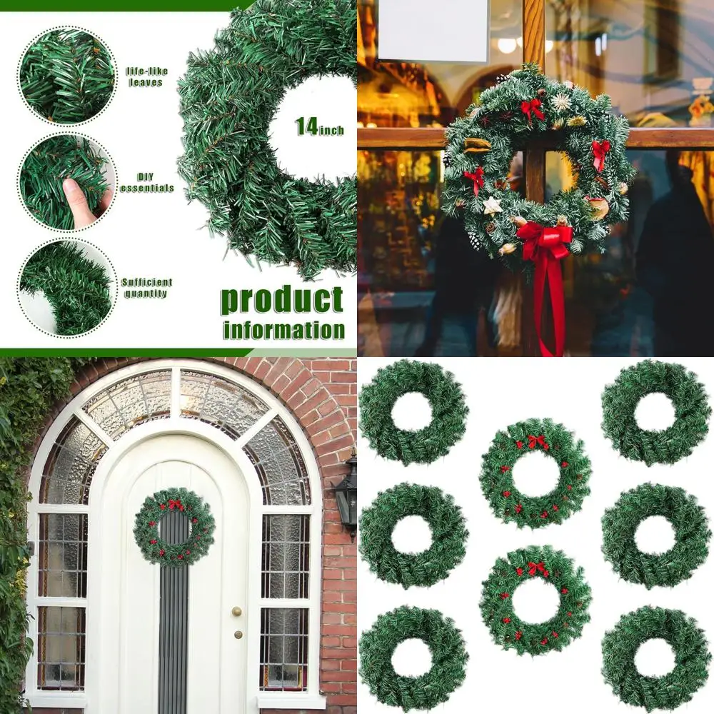 

12-дюймовые большие искусственные венки из сосны на Рождество — уличный декор в стиле фермерского дома для входной двери и окон