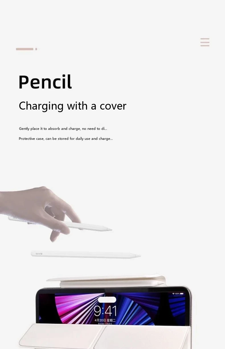 Für iPad Air Pro 11 10,9 10,2 9,7 Zoll Leder 3+Y Faltbare Magnetische Doppelseitige Clip-Schlaf-/Aufwach-Hülle – Detail 6