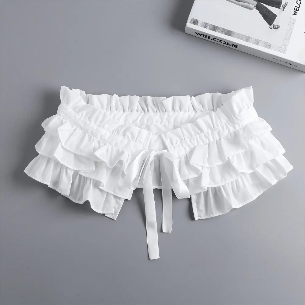 Fashion Solid Color Layered Ruffle Collar Multi-layer Cloth Decoration Detachable Collar False Collar Women