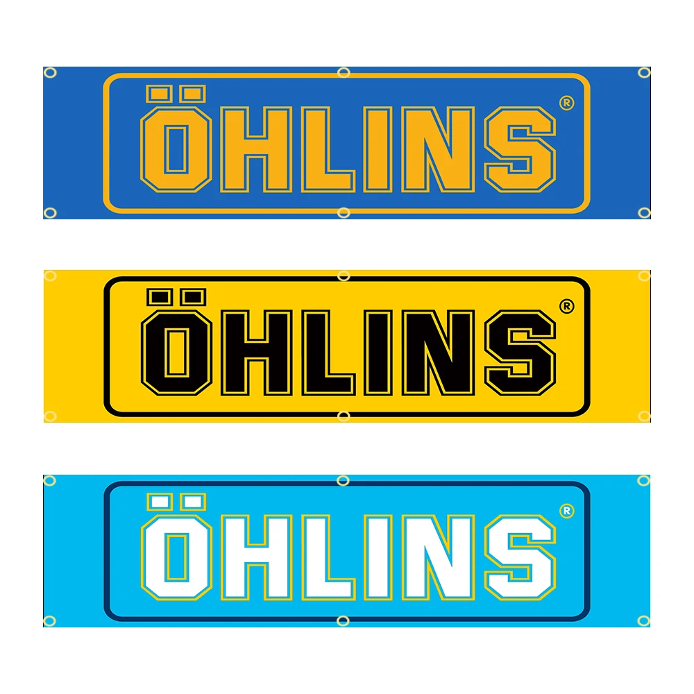 60X240cm Ohlins Banner Flag Polyester Printed Garage or Outdoor Decoration Tapestry