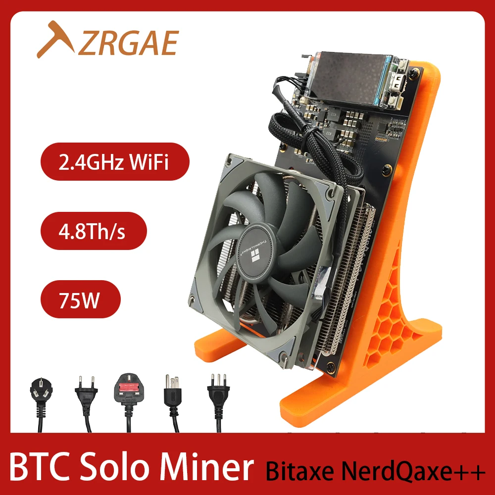 

Комплект Bitaxe NerdQaxe++ 4.8TH/s (до 6 TH/s) для соло-майнинга Bitcoin с 4 чипами BM1370, машина для соло-майнинга BTC, 75 Вт, 2.4G WiFi