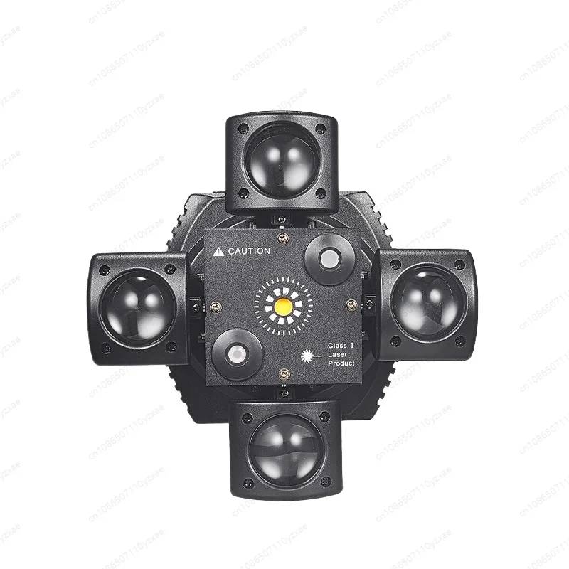 4-Arm Rotating LED Party Light with Remote - Multi-Color Beam & Gobo Patterns, Auto Sound Active for KTV, with Remote Control