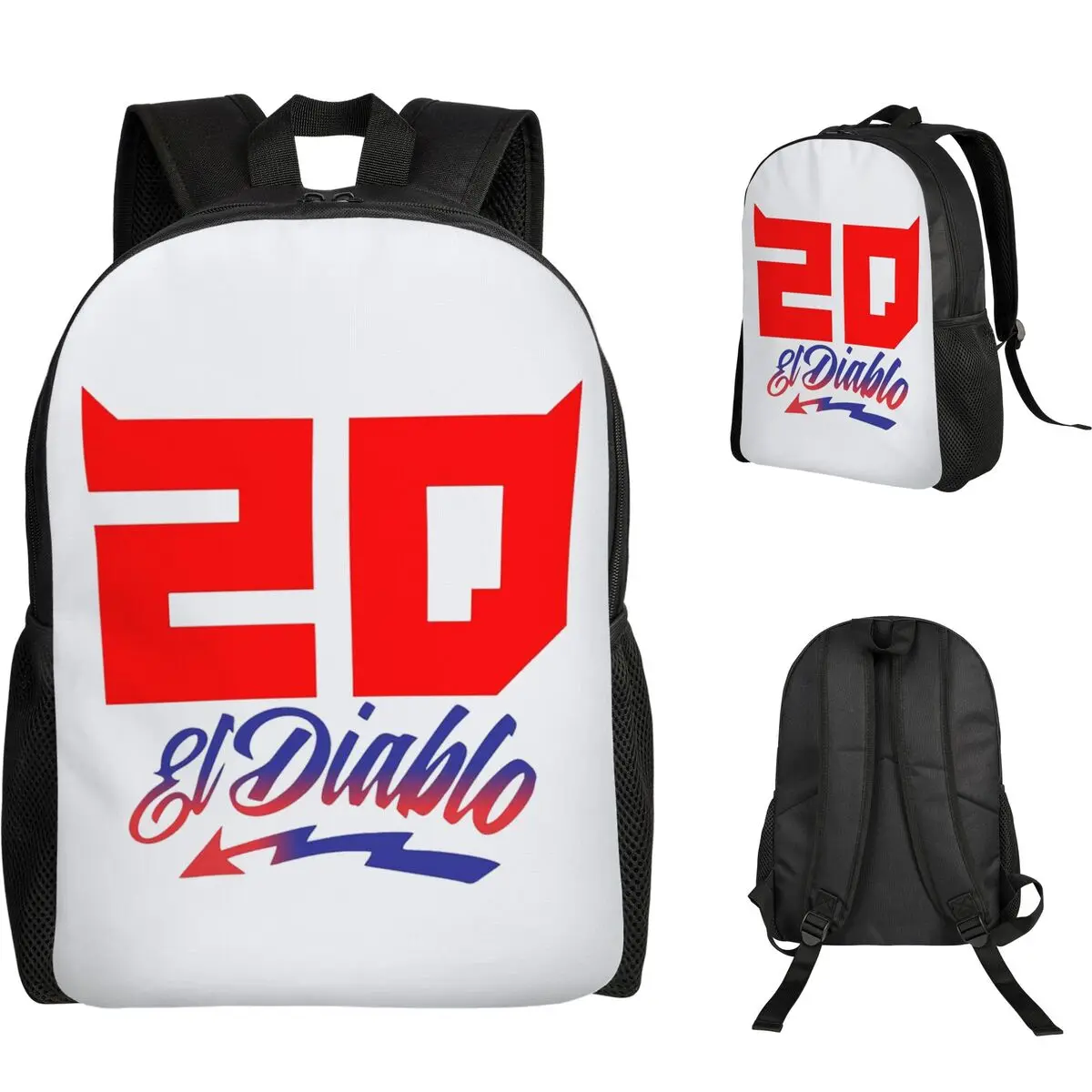 Fabio Quartararo 20 Backpack Daypack Large Capacity Children BookBag School Bag Shoulder Bags for Men Women