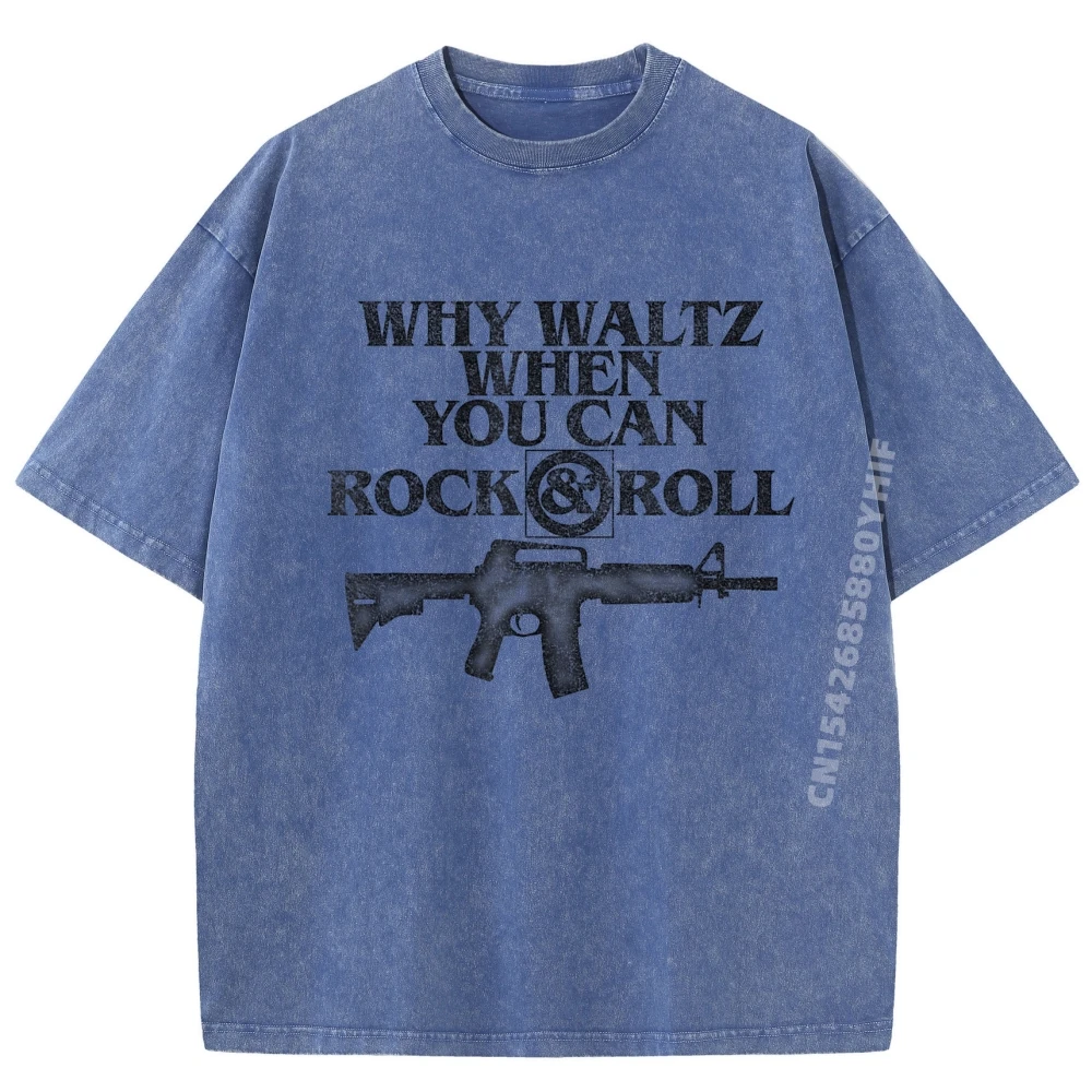 

Почему вальс, когда вы можете рок-н-ролл, футболки с рисунком фильма 80-х годов, мужская роскошная футболка, дышащая стираная одежда