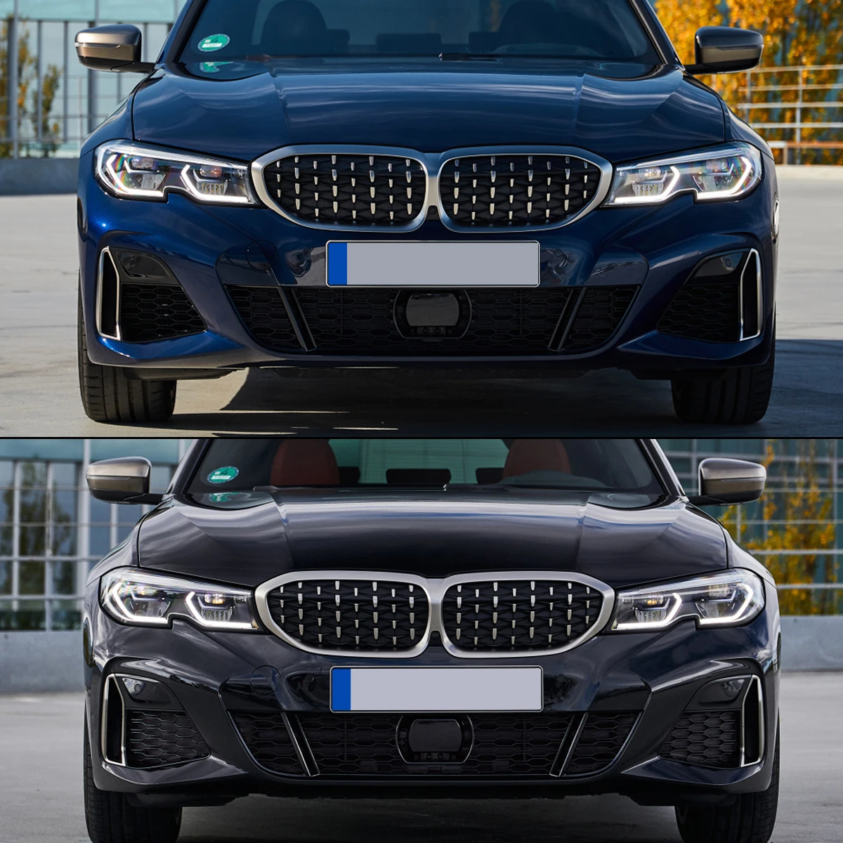 

Front Fog Lights Grille For BMW 3 Series G20 G22 G28 320i 330i M340i M Sport Style 2019-2022 Fog Light Mesh Grille Glossy Black