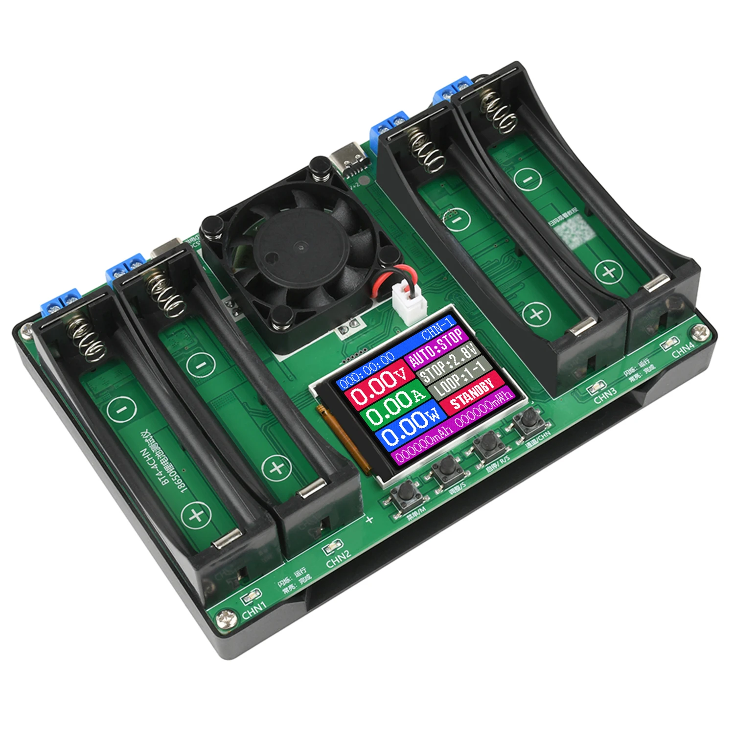 Testador de bateria display lcd universal verificador de bateria analisador carregador para 18650 baterias 4 canais testador de resistência interna