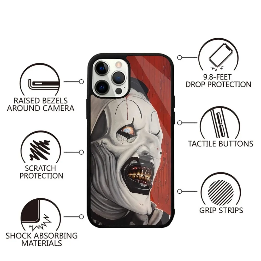 Horror Movie T-Terrifier Phone Case Strong Magnetic For IPhone 16,15,14,13,Pro,Max,Plus,11,12,Mini For Magsafe Wireless Charging