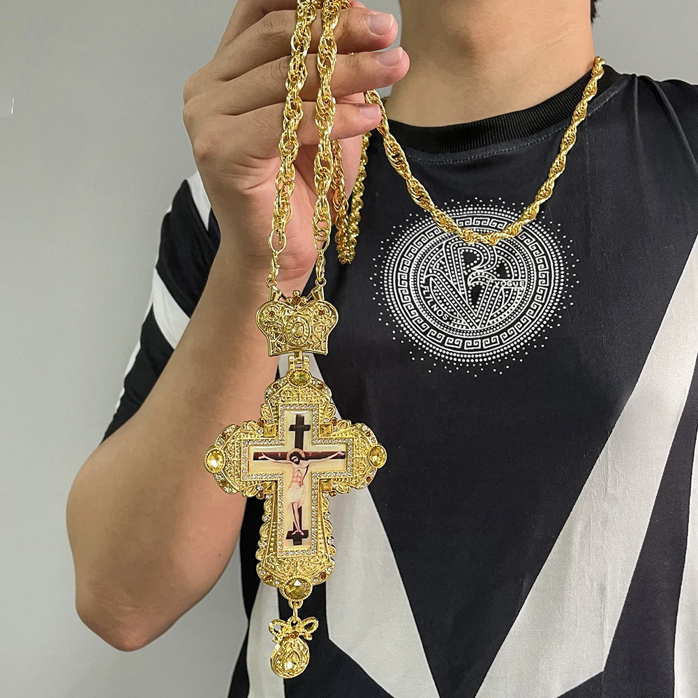 Fashion Religion Christian Jesus Cross Necklace for women Elegant Banquet Party Jewelry Religious Faith Accessories Gifts