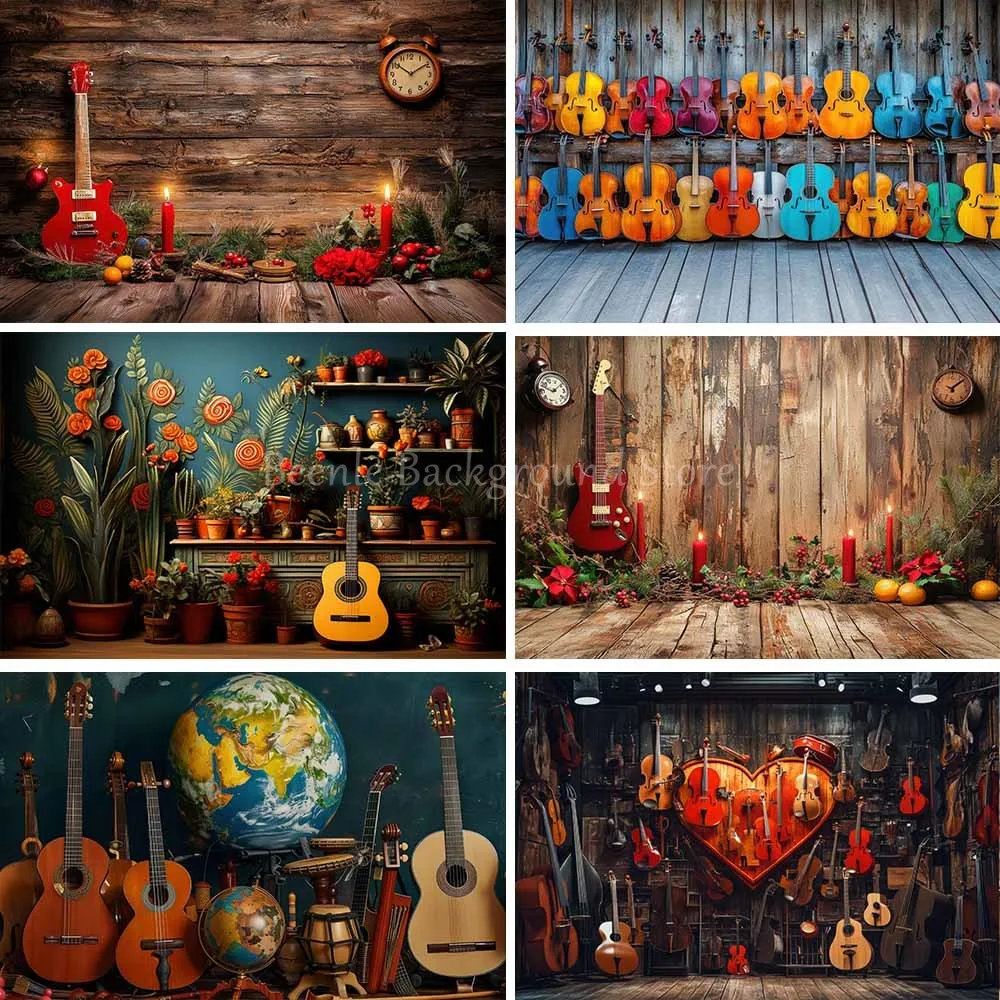 

Photography Background Western Cowboy Cactus Guitar Floral Kids Birthday Party Cake Smash Decor Backdrop Photo Studio