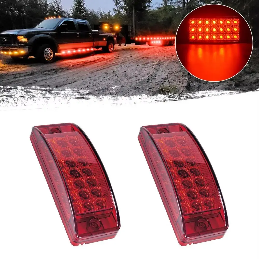 High Brightness 21LED Truck Clearance Light Anti Collision Square LED Marker Side Light Blinker Warning Signal Tail Light Lorry