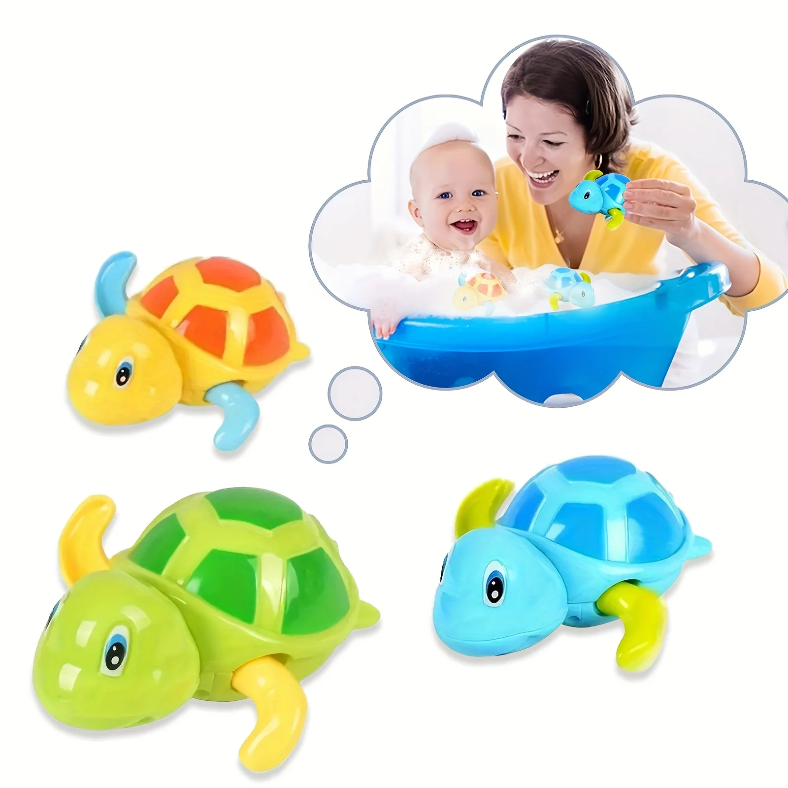 3PCS Bathroom Pool Swimming Turtle, Bathing Water Play Clockwork Toy, Suitable for Youngsters Water Play,Kids Festival Gift