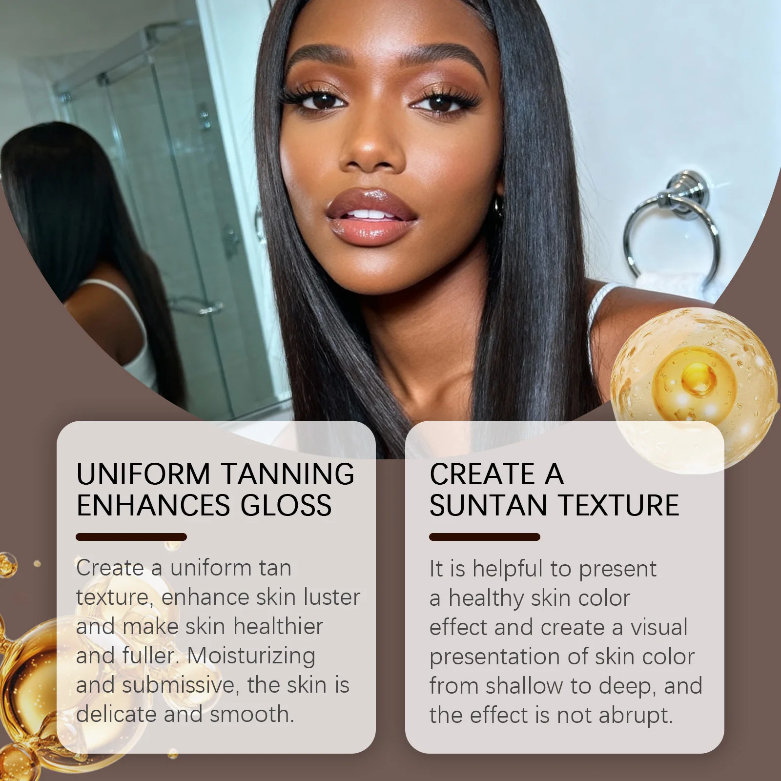Tanning Body Oil Summer Outdoor Even Skin Tone Improve Skin Gloss Healthy Radiant Enhance Bronzer Hydrating Nourishing Skin Care