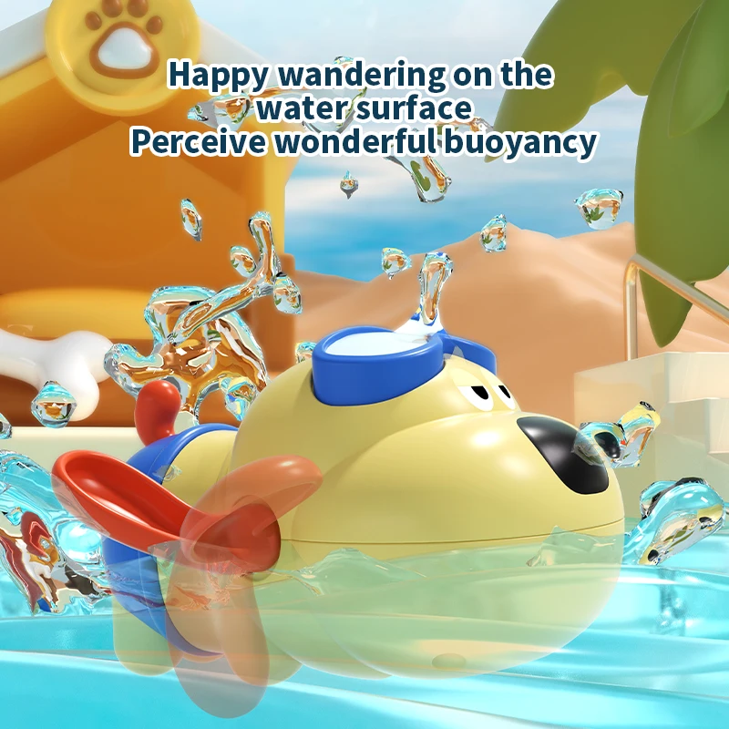 Children's Bath Time Fun Spring Winding Toy Water-loving Dogs Monkey Bathroom Plaything Interactive Bathtub Toy For Kids