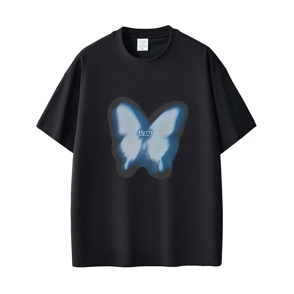 

Aitana Butterfly Graphic T-shirt CUARTO AZUL T Shirts Men Women Fashion Pop Music Oversized Streetwear Man Vintage Casual Tshirt