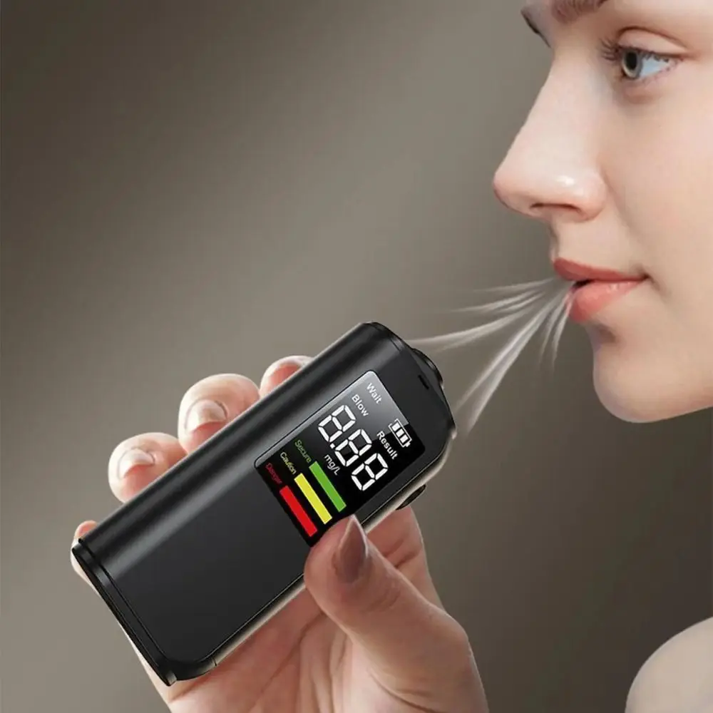 LED Digital Display Breathalyzer Analyzer Accuracy Blowing LED Screen Digital Breathalyzer Plastic Non-Touching